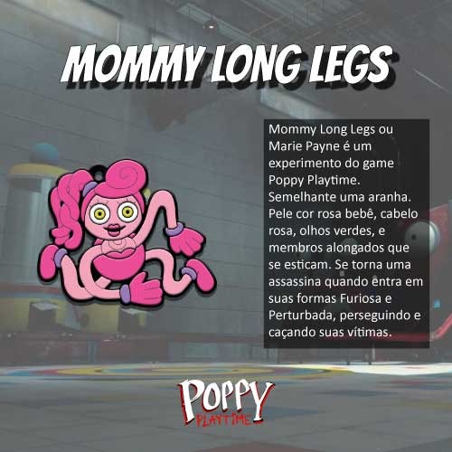 Chaveiro Poppy Playtime - Huggy Wuggy e Mommy Long Legs